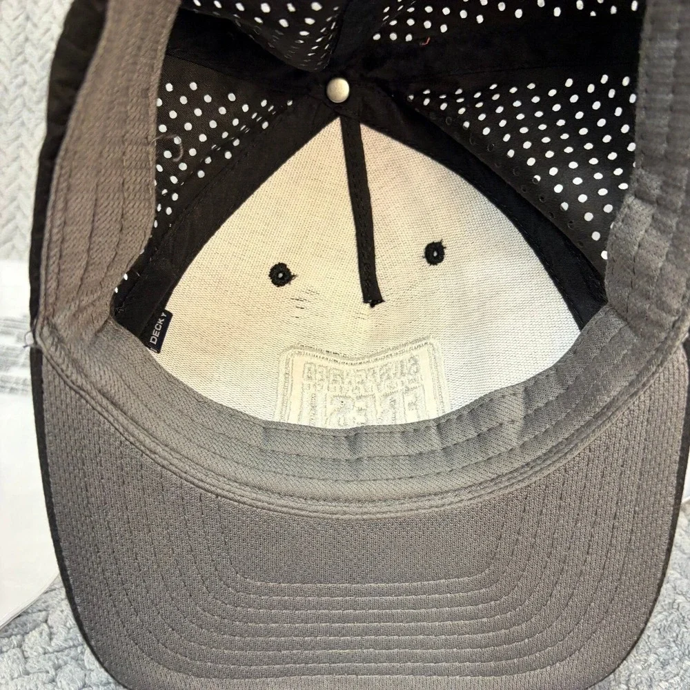Suspended Fresh Black Snapback Hat Perforated Mesh Back Decky 5 Panel Cap